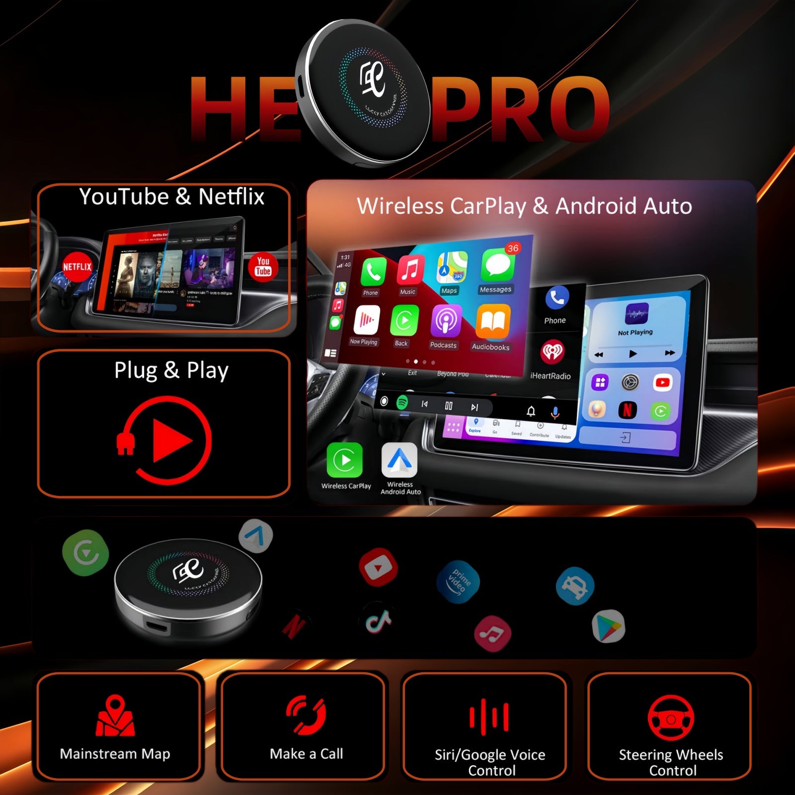 CarPlay AI Box HE PRO｜ LCCオリジナルパッケージ – OneCarStereo